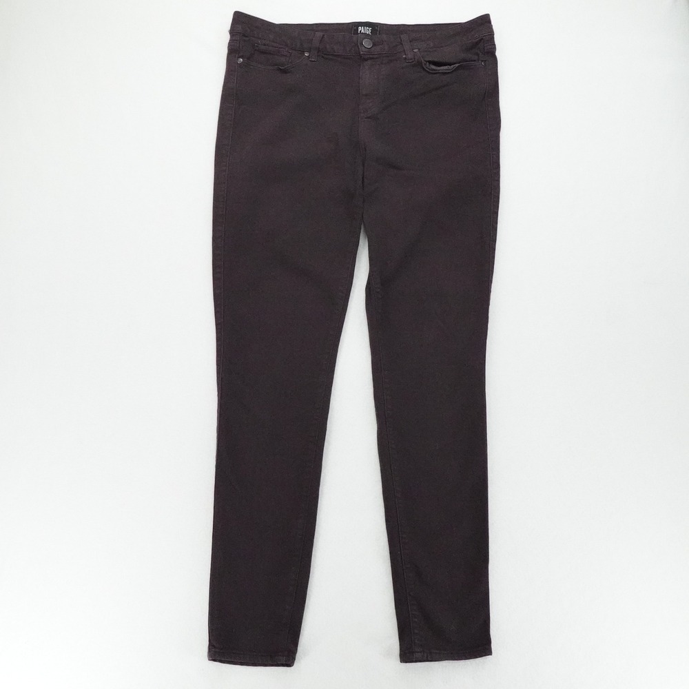 Paige Jeans Womens 33 Dark Purple Verdugo Ultra Skinny Mid Rise Stretch Denim